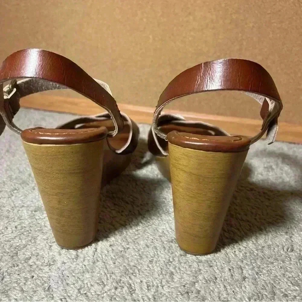 american eagle platform sandals Brown Wedge Heel Women’s Size 8